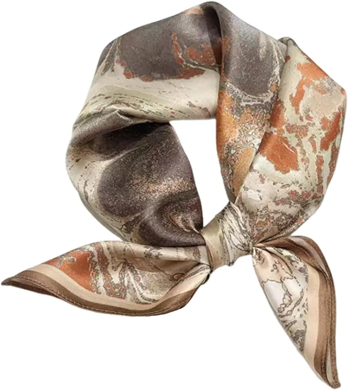 100% Mulberry Silk Square Scarf, 21-Inch Lightweight Printed Neckerchief (3-Pack)